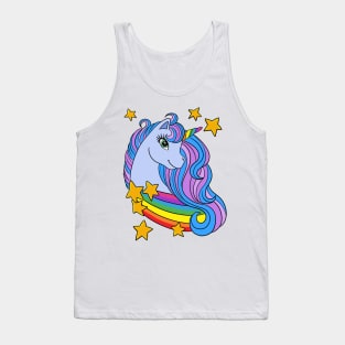 Blue Unicorn Rainbow and Stars Tank Top